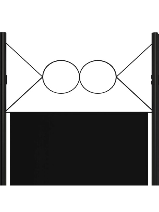 Kambario pertvara, 6 dalių, juodos spalvos, 240x180cm