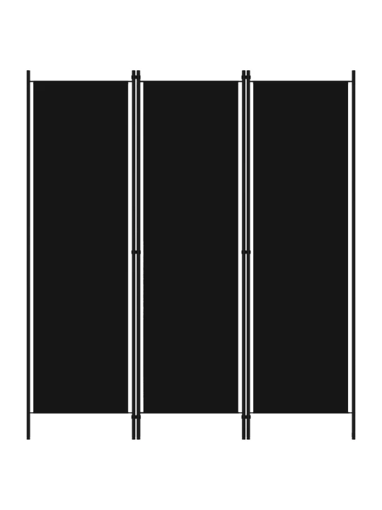 Kambario pertvara, 3 dalių, juodos spalvos, 150x180cm