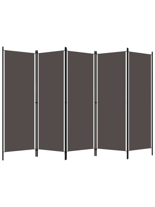 Kambario pertvara, 5 dalių, antracito spalvos, 250x180cm