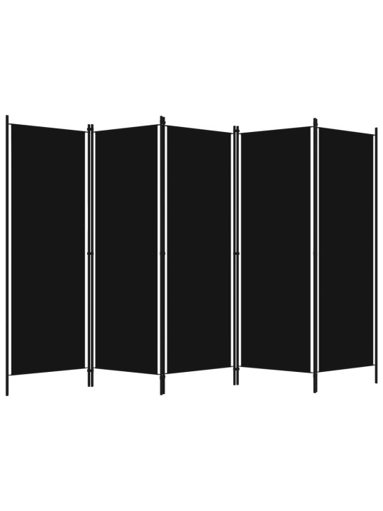 Kambario pertvara, 5 dalių, juodos spalvos, 250x180cm