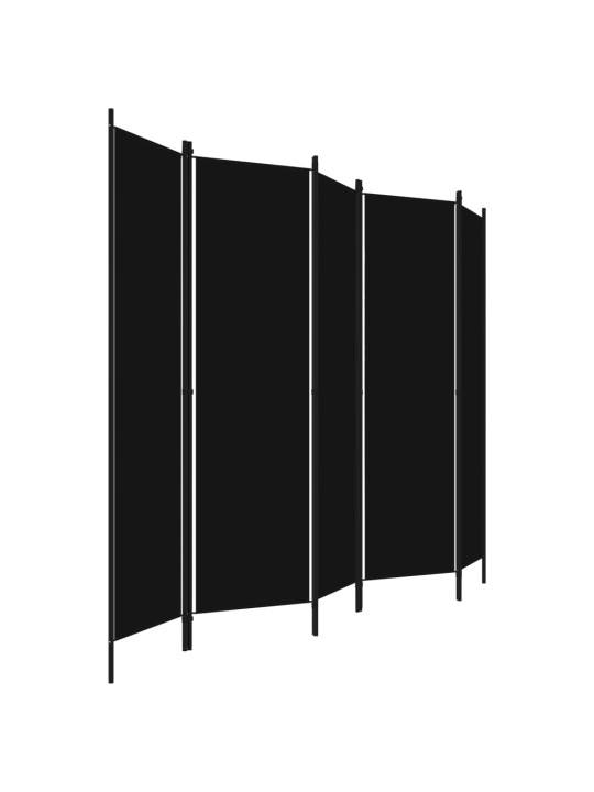 Kambario pertvara, 5 dalių, juodos spalvos, 250x180cm
