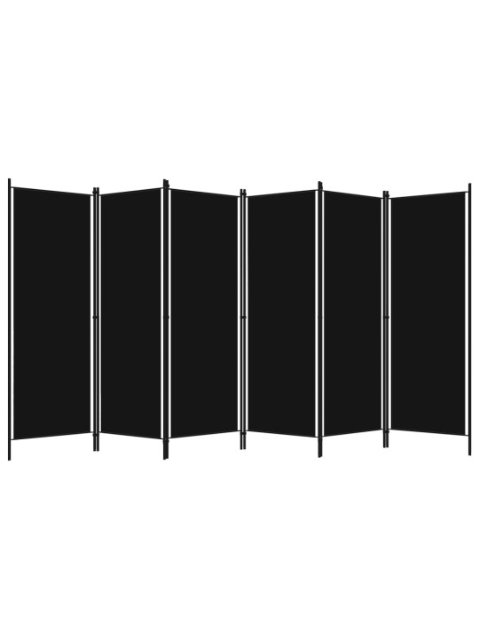 Kambario pertvara, 6 dalių, juodos spalvos, 300x180cm