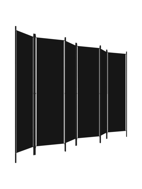 Kambario pertvara, 6 dalių, juodos spalvos, 300x180cm