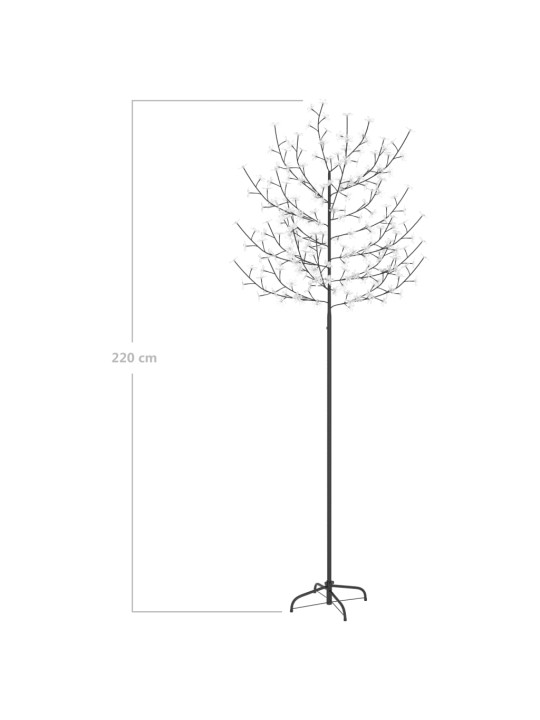 Kalėdinis medis su LED lemputėmis, 220cm, su vyšnių žiedais