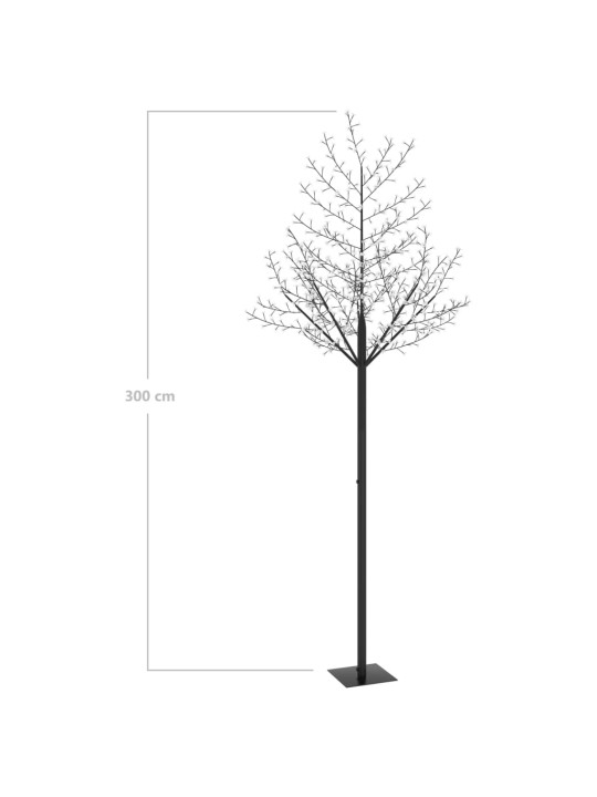 Kalėdinis medis su LED lemputėmis, 300cm, su vyšnių žiedais