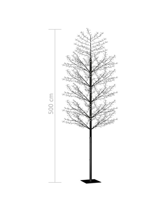 Kalėdinis medis su LED lemputėmis, 500cm, su vyšnių žiedais