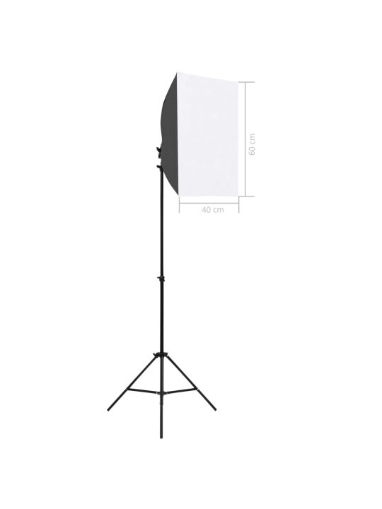 Fotostudijos komplektas su šviesdėžėmis ir fonu