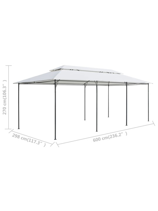 Pavėsinė, baltos spalvos, 600x298x270cm, 180g/m²