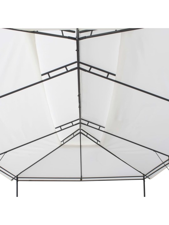 Pavėsinė su užuolaidomis, balta, 600x298x270cm, 180g/m²