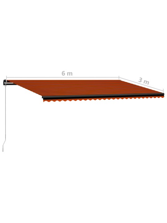 Rankiniu būdu ištraukiama markizė, oranžinė ir ruda, 600x300cm