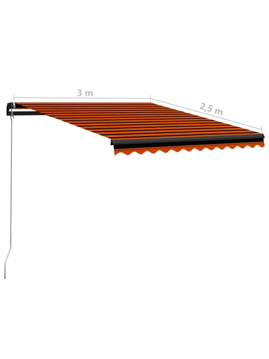 Rankiniu būdu ištraukiama markizė, oranžinė ir ruda, 300x250cm