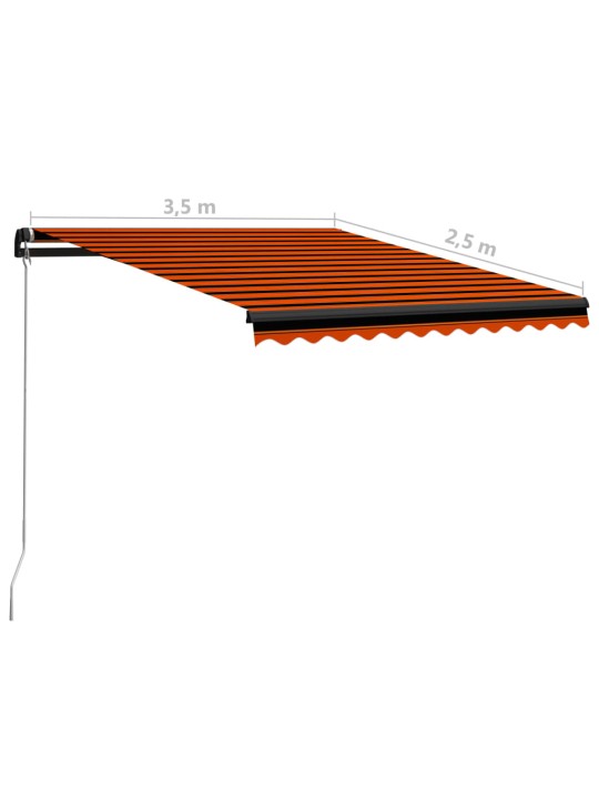 Rankiniu būdu ištraukiama markizė, oranžinė ir ruda, 350x250cm