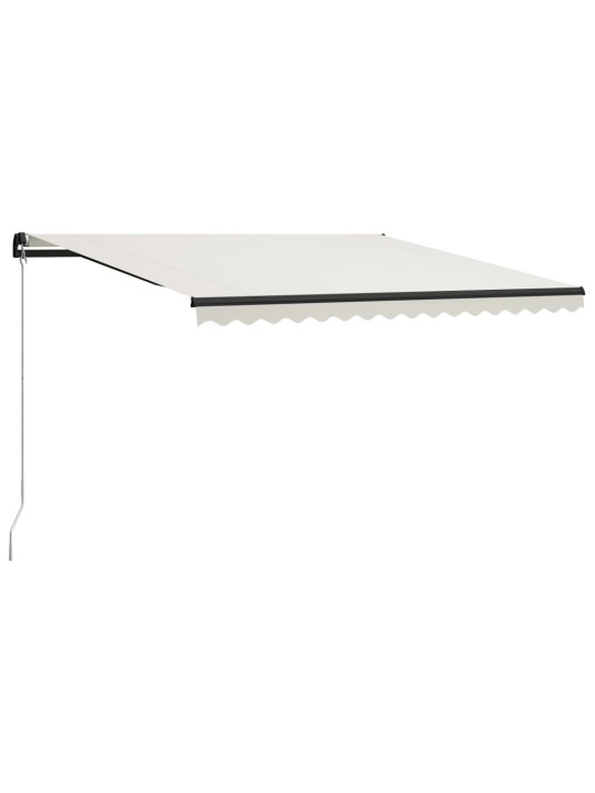 Rankiniu būdu ištraukiama markizė su LED, kreminė, 400x300cm