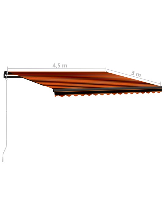 Rankiniu būdu ištraukiama markizė, oranžinė ir ruda, 450x300cm
