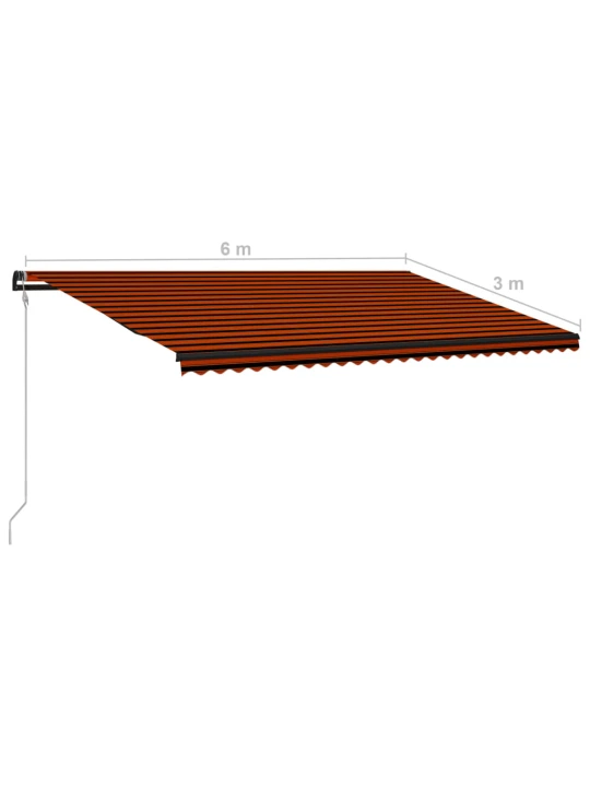 Automatinė ištraukiama markizė, oranžinė ir ruda, 600x300cm