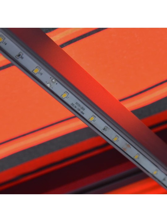 Markizė su vėjo jutikliu/LED, oranžinė ir ruda, 350x250cm