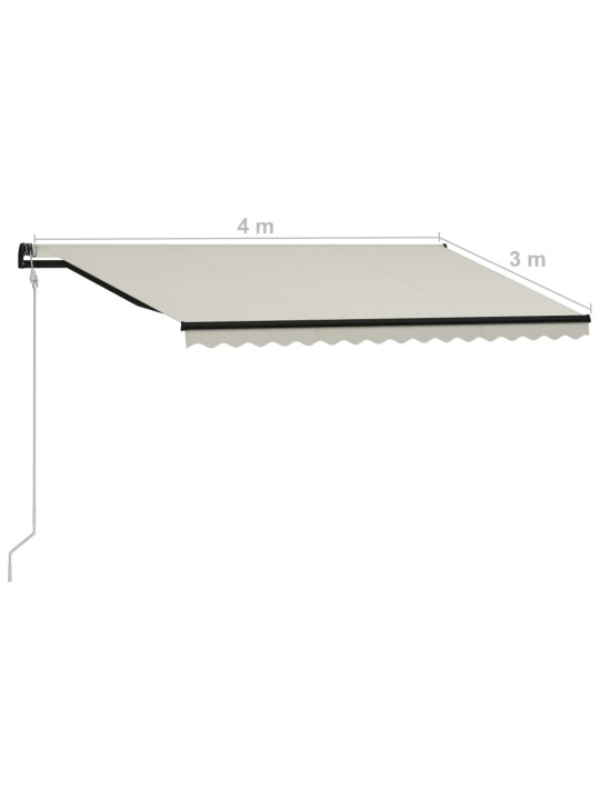 Ištraukiama markizė su vėjo jutikliu/LED, kreminė, 400x300cm