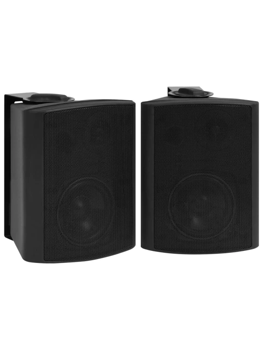 Prie sienos montuojami stereo garsiakalbiai, 2vnt., juodi, 100W