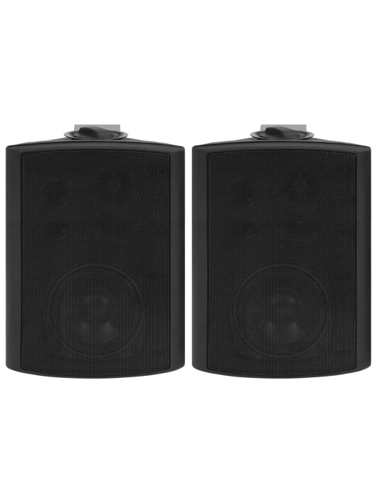 Prie sienos montuojami stereo garsiakalbiai, 2vnt., juodi, 100W