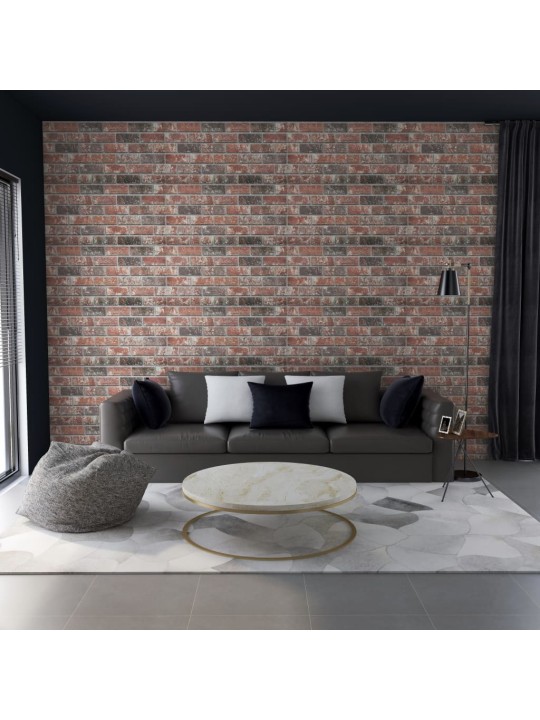 Sienos plokštės, 10 vnt., EPS, rudų ir pilkų plytų dizaino, 3D