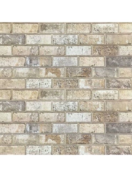 Sienos plokštės, 10vnt., smėlio spalvos, EPS, plytų dizaino, 3D