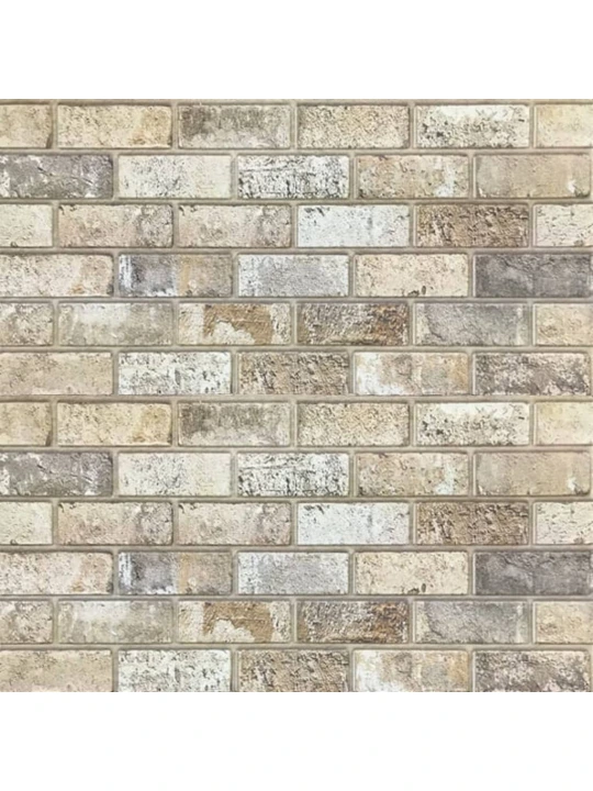 Sienos plokštės, 10vnt., smėlio spalvos, EPS, plytų dizaino, 3D