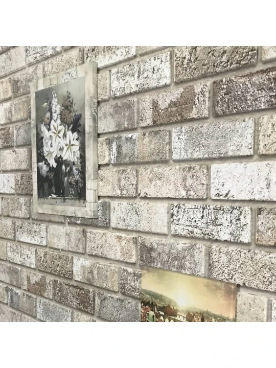 Sienos plokštės, 10vnt., smėlio spalvos, EPS, plytų dizaino, 3D