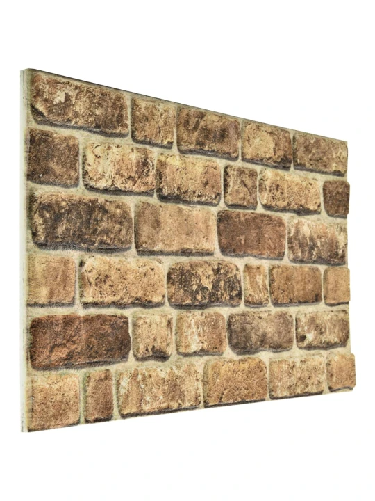 Sienos plokštės, 10 vnt., EPS, tamsių smėlio plytų dizaino, 3D