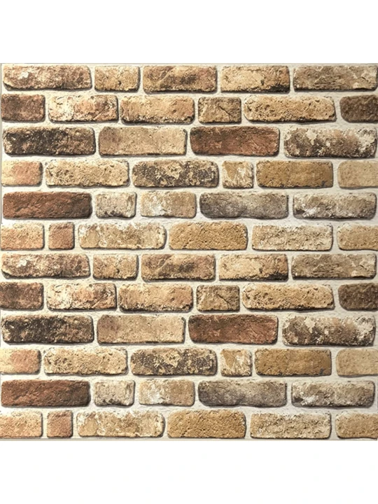 Sienos plokštės, 10 vnt., EPS, tamsių smėlio plytų dizaino, 3D