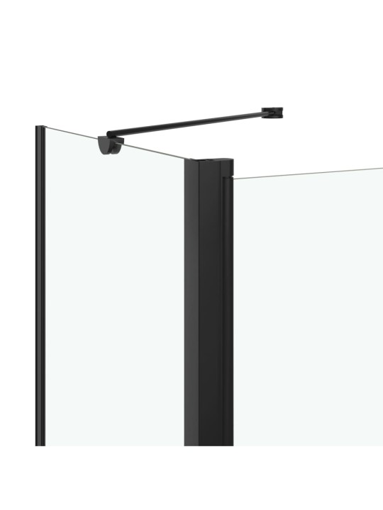 Dviguba sulankstoma dušo pertvara, juoda, 120x68x130cm, ESG