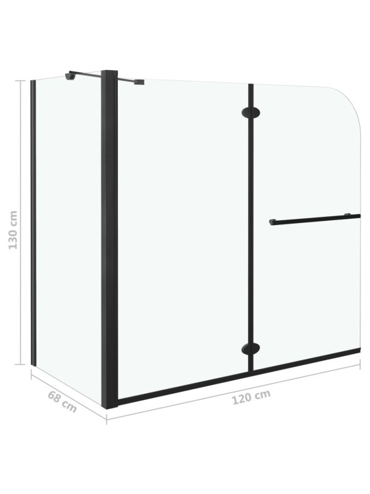 Dviguba sulankstoma dušo pertvara, juoda, 120x68x130cm, ESG
