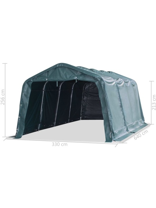 Nuimama palapinė gyvuliams, žalia, 3,3x6,4m, PVC, 550g/m²