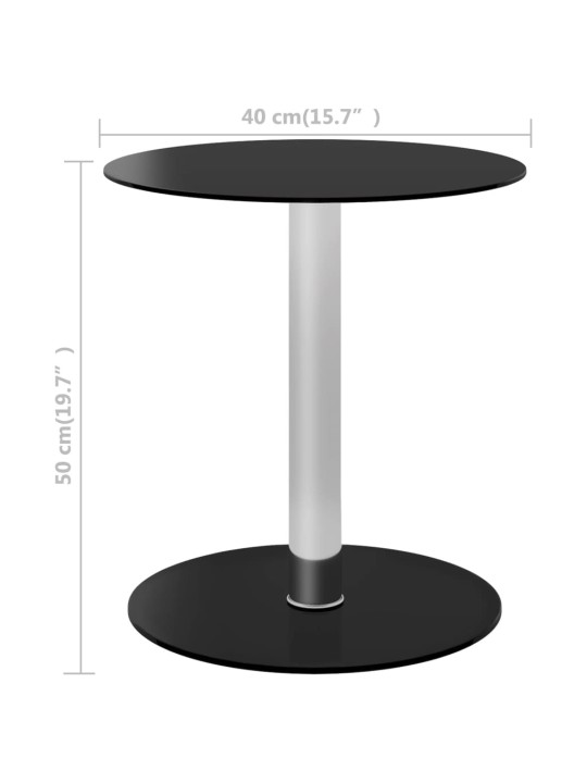Kavos staliukas, juodos spalvos, 40cm, grūdintas stiklas