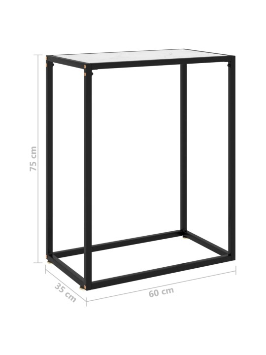 Konsolinis staliukas, baltas, 60x35x75cm, grūdintas stiklas