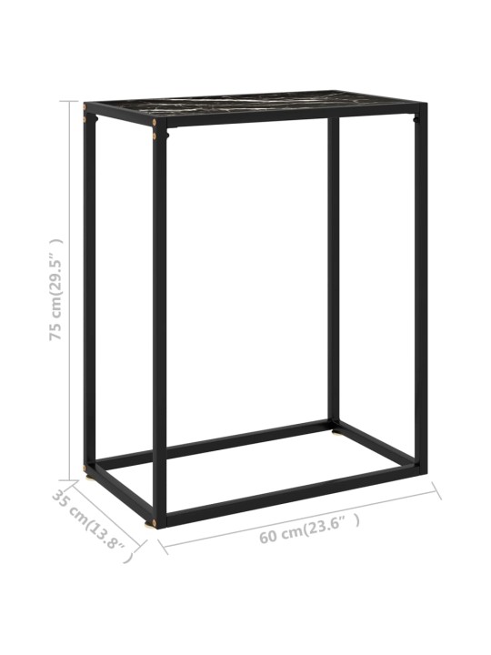 Konsolinis staliukas, juodas, 60x35x75cm, grūdintas stiklas