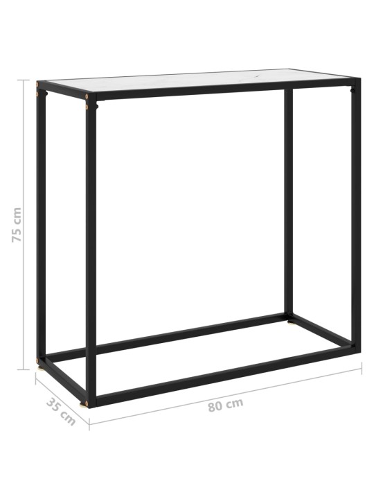 Konsolinis staliukas, baltas, 80x35x75cm, grūdintas stiklas