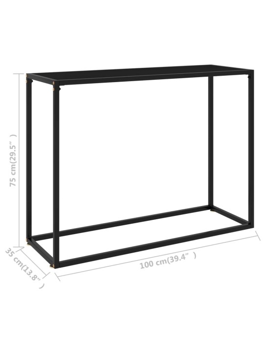 Konsolinis staliukas, juodas, 100x35x75cm, grūdintas stiklas