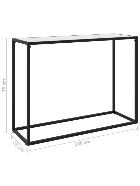 Konsolinis staliukas, baltas, 100x35x75cm, grūdintas stiklas