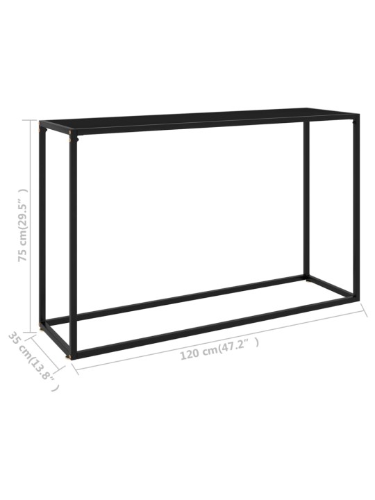 Konsolinis staliukas, juodas, 120x35x75cm, grūdintas stiklas