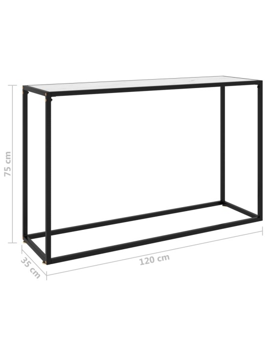 Konsolinis staliukas, baltas, 120x35x75cm, grūdintas stiklas