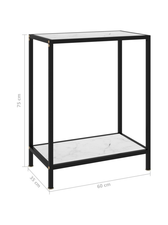 Konsolinis staliukas, baltas, 60x35x75cm, grūdintas stiklas
