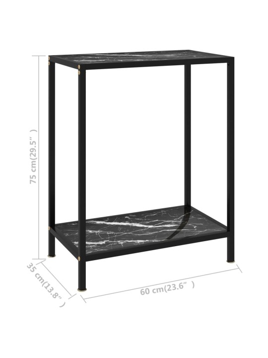 Konsolinis staliukas, juodas, 60x35x75cm, grūdintas stiklas