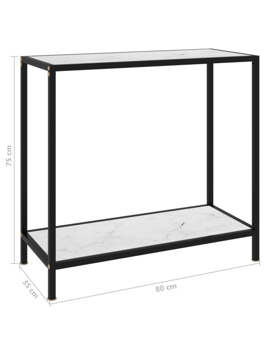 Konsolinis staliukas, baltas, 80x35x75cm, grūdintas stiklas