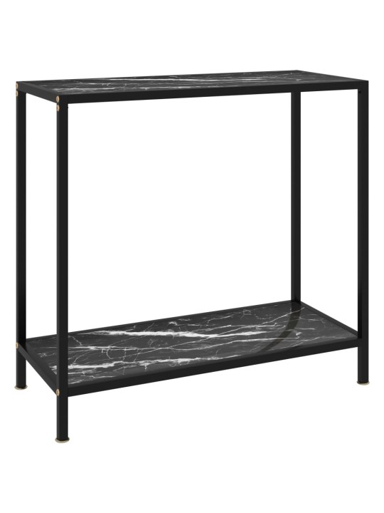 Konsolinis staliukas, juodas, 80x35x75cm, grūdintas stiklas