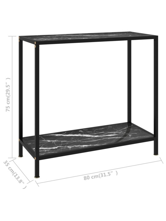 Konsolinis staliukas, juodas, 80x35x75cm, grūdintas stiklas