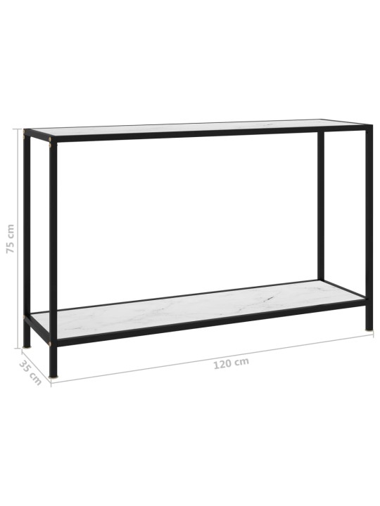Konsolinis staliukas, baltas, 120x35x75cm, grūdintas stiklas