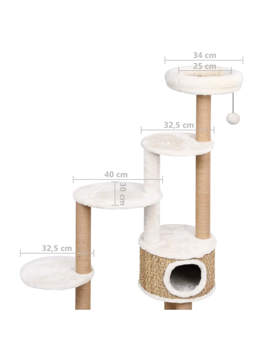 Draskyklė katėms su pagalvėle ir stovu, 148cm, jūros žolė