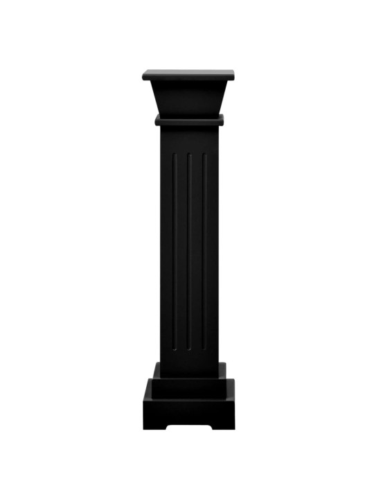 Stovas augalams-stačiakampė kolona, juodas, 17x17x66cm, MDF