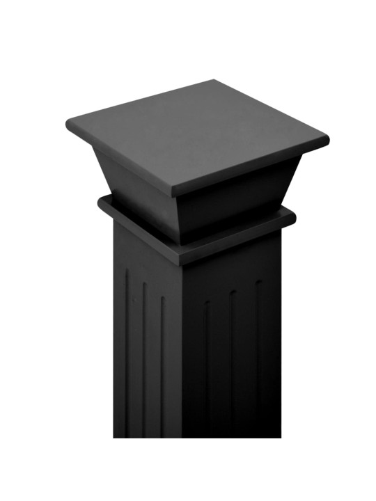 Stovas augalams-stačiakampė kolona, juodas, 17x17x66cm, MDF
