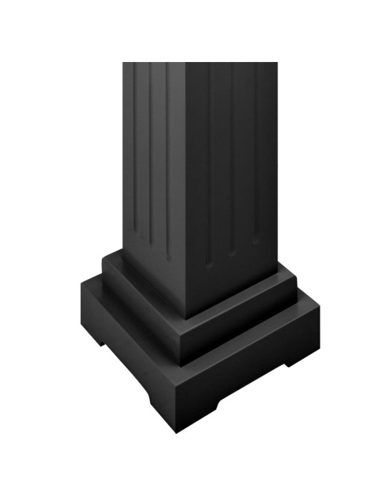 Stovas augalams-stačiakampė kolona, juodas, 17x17x66cm, MDF